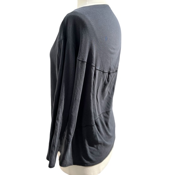 Women’s Lululemon Relaxed Black Crew Neck Cotton Long Sleeve Top Size 8 - Picture 3 of 7